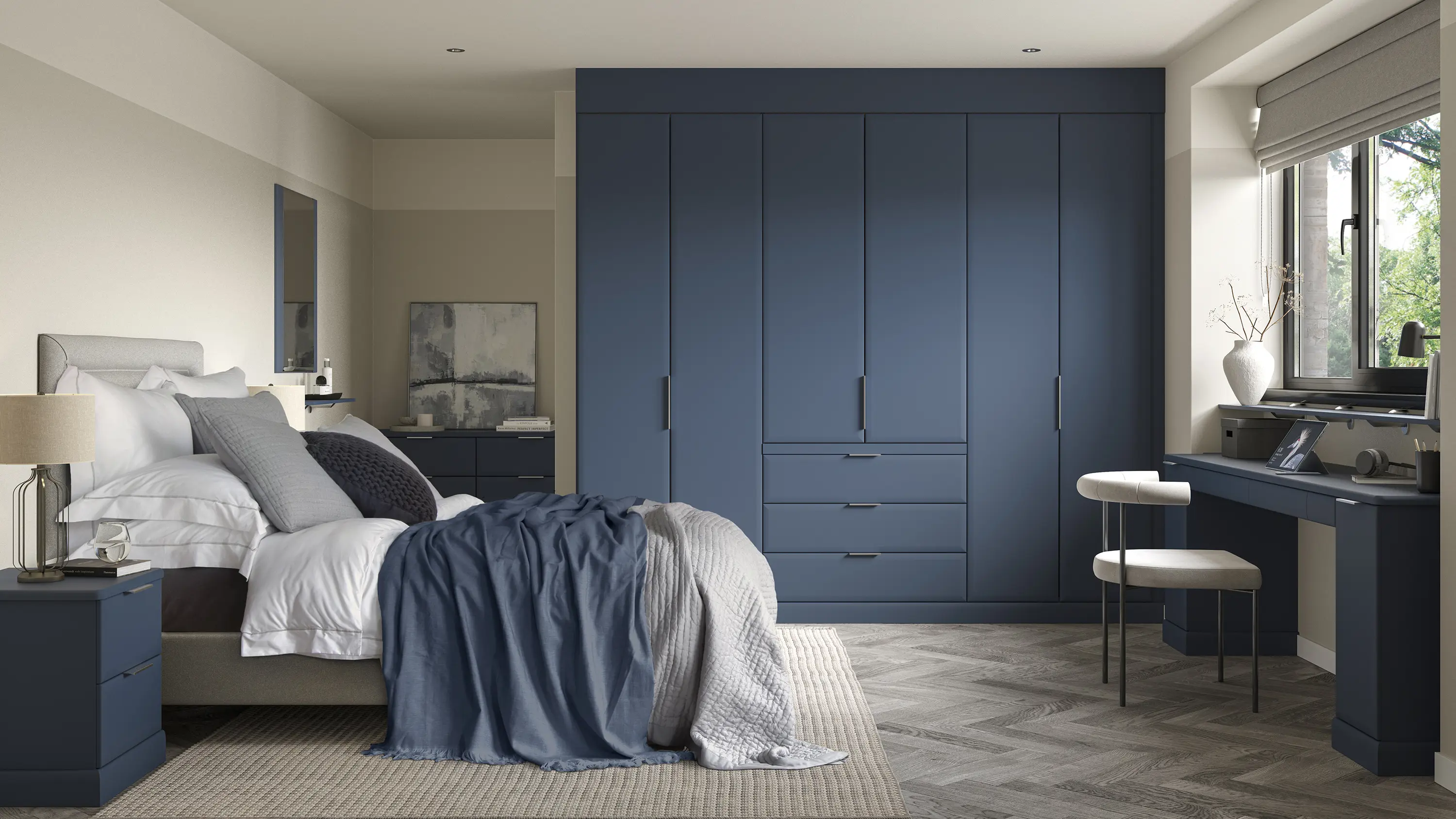 Avon Indigo Blue Fitted Bedroom Furniture