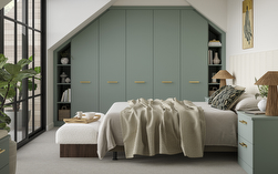 Radley Fern Green Fitted Bedroom Furniture with Sloping Ceiling
