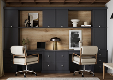Wayland graphite fitted home office with sleek modern cabinetry