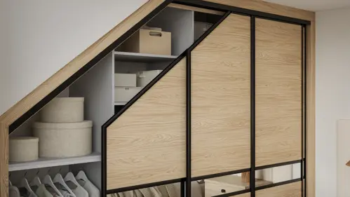 Natural sliding wardrobes.