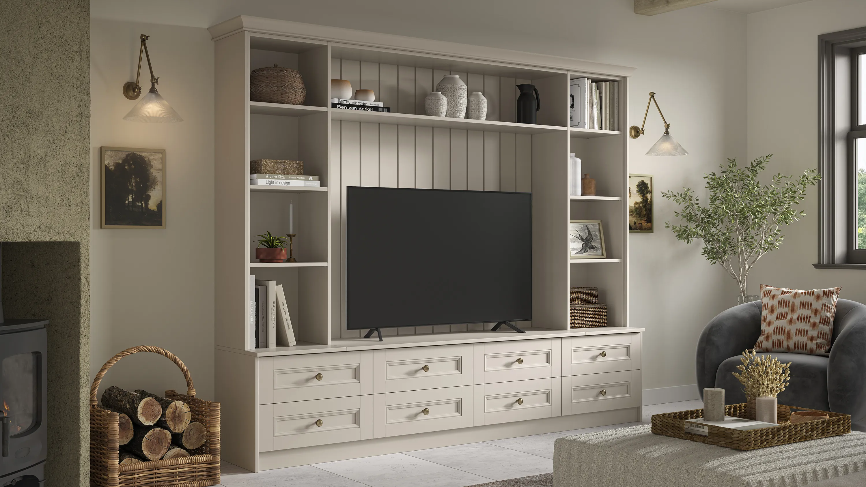 Built in TV Units Fitted Bespoke TV Media Cabinets Fitted Media Room UK Hammonds
