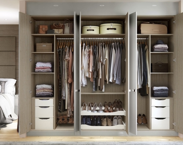 Elkin Fitted Wardrobes with Doors Open