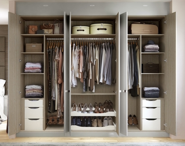 Elkin Fitted Wardrobes with Doors Open