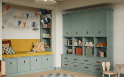 Hadleigh fitted living room furniture in fern green finish
