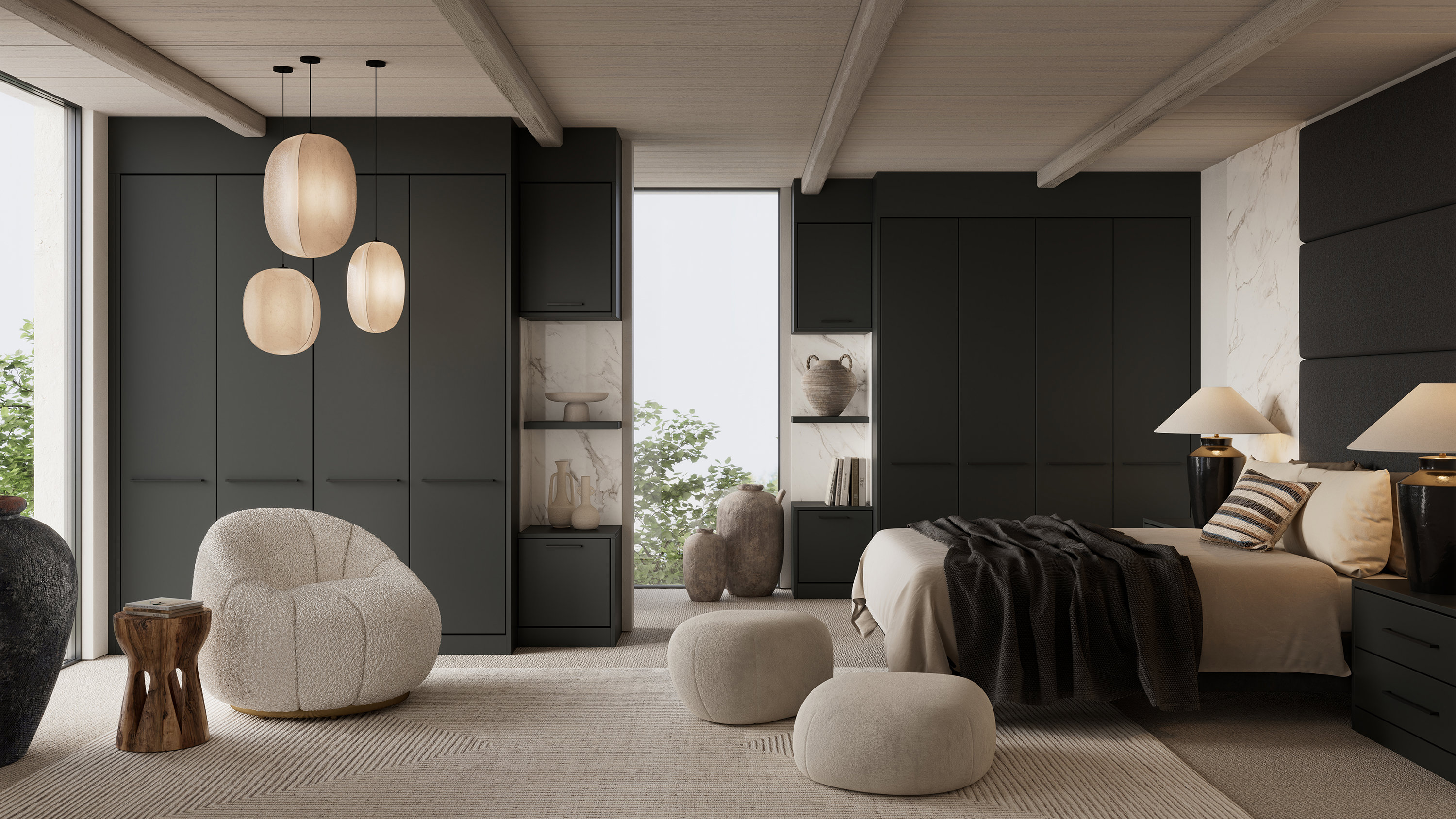 Tavira Charcoal Fitted Wardrobes