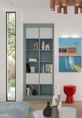 Aspen Fjord blue fitted living room storage