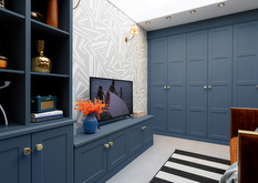 Hatton fitted bedroom wardrobes in indigo blue finish