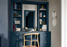 Marden cobalt fitted home office with rich blue cabinetry