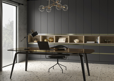 Linje graphite fitted office with contemporary storage layout