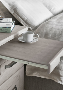 Pull out tea tray wardrobe accessory