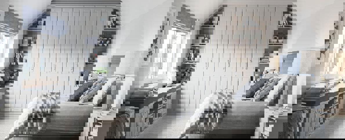 Rialto Fitted Wardrobes in Light Grey Hammonds