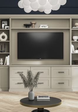 Langton fitted living room furniture in mussel finish