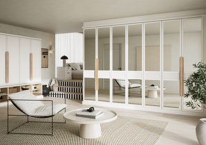 modern fitted mirror wardrobe