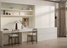 Tavira white fitted home office with soft neutral tones