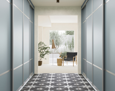 sliding fitted doors in fjord blue