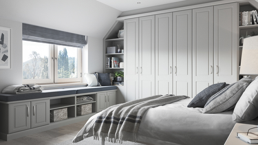 Rialto Square Light Grey Fitted Bedroom Wardrobes