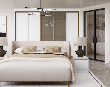 sliding wardrobe doors in White & Truffle Glass