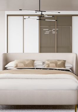 sliding wardrobe doors in White & Truffle Glass