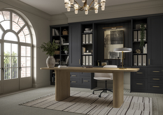Cliveden charcoal fitted office with dark classic cabinetry